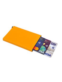 Nelumbo Nucifera - Simon Handmade Leather Card Holder - Mustard