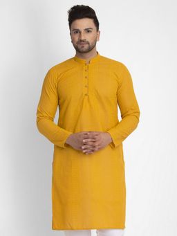 Jompers - Men Embroiderd Kurta in Mustard