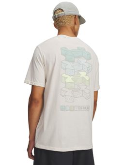 Under Armour - Off White Printed Half Sleeves Loose Fit T-Shirt