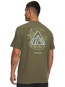 Under Armour - Green Printed Half Sleeves Loose Fit T-Shirt