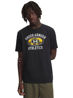 Under Armour - Black Printed Half Sleeves Loose Fit T-Shirt