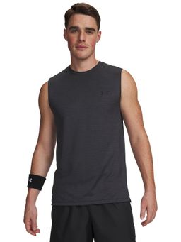 Under Armour - Black Solid Sleeveless Loose Fit Tank