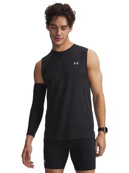 Under Armour - Black Solid Sleeveless Fitted Fit Tank
