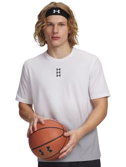 Under Armour - White Solid Half Sleeves Loose Fit T-Shirt