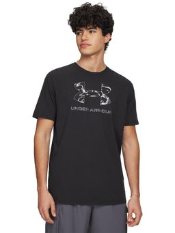 Under Armour - Black Solid Half Sleeves Loose Fit T-Shirt