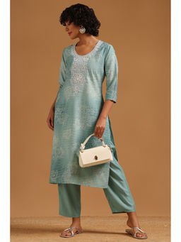 Soch - Blue Floral Embroidered Kurta with Pant