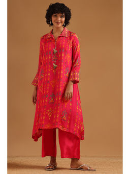 Soch - Pink Printed Tassels Kurta with Palazzo