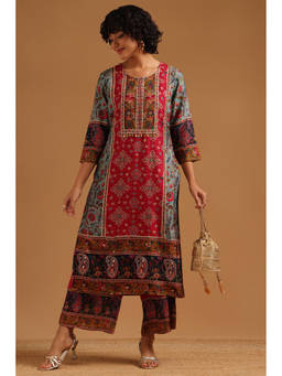 Soch - Multi-Color Printed Embellished Kurta with Palazzo