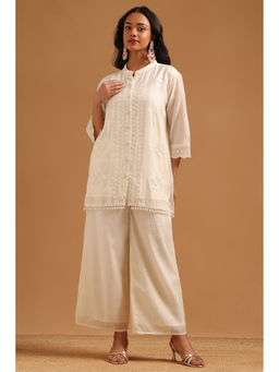 Soch - Off White Embroidered Beads-Stones Work Co-Ord Set