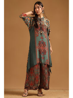 Soch - Green Floral Printed Kurta with Palazzo