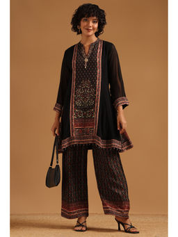 Soch - Black Printed Beads Work Kurti with Palazzo