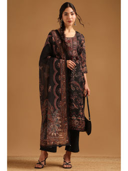 Soch - Black Paisley Mirror Work Kurta with Pant and Dupatta