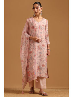 Soch - Pink Floral Printed Kurta with Pant and Dupatta