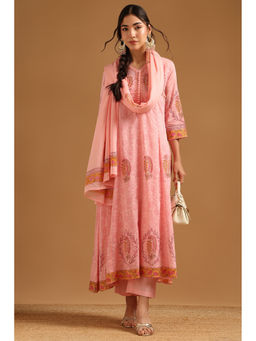 Soch - Peach Floral Printed Kurta with Pant and Dupatta