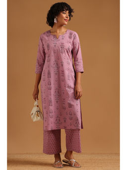 Soch - Purple Floral Printed Kurta with Pant