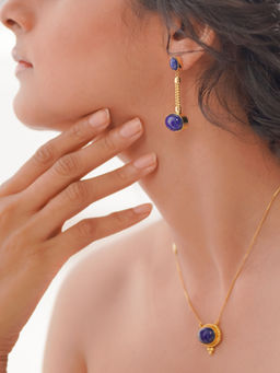 Divas Mantra - 92.5 Sterling Silver Elixir Necklace with Lapis Stone