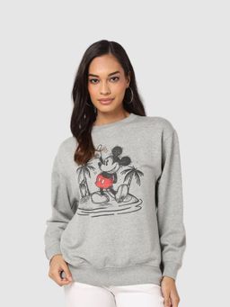 GAP - Women Cotton Blend Grey Graphic Sweatshirt