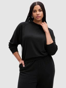 GAP - Women Knitted Black Solid Sweatshirt
