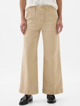 GAP - Beige Women Relaxed Fit Mid Rise Jeans
