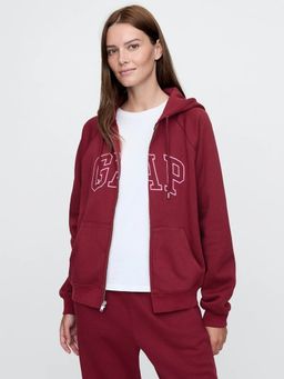 GAP - Women Cotton Blend Red Graphic Hoodie