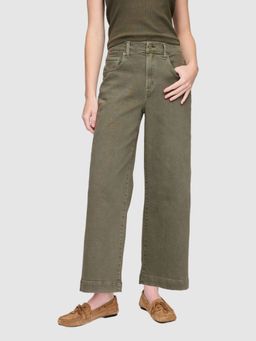 GAP - Women Green High-Rise Wide-Leg Jeans