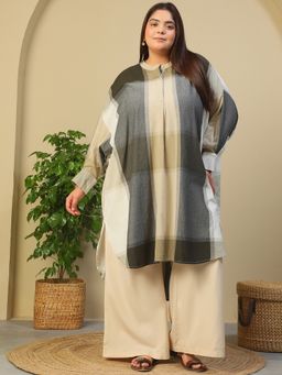 Oxolloxo - Multi-Color High Low Yarn Dyed Check Print Cotton Knee Length Dress