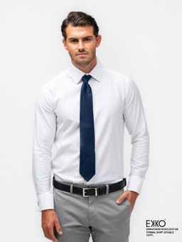 EKKO - White Cotton Slim Fit Formal Shirt