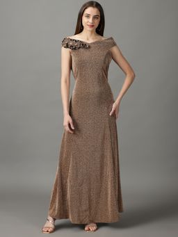 SHOWOFF - Womens A-Line Gold Maxi Dress