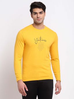 Club York - Men Yellow Printed T-Shirt