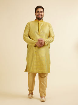 Manyavar - Green Art Silk Self Design Embroidery Kurta with Churidar (Set of 2)