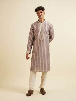 Manyavar - Lavender Printed Kurta with Churidar (Set of 2)