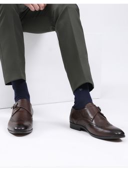 Monte Carlo - Mens LEATHER FORMAL Monk Straps - Brown