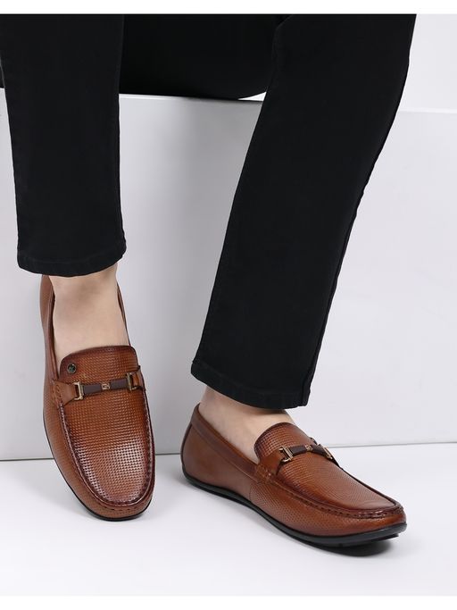 Monte Carlo Mens Leather Penny Loafers - Tan