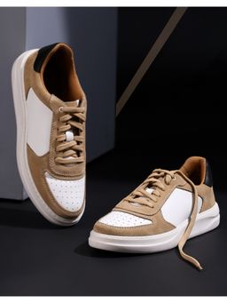 Monte Carlo - Mens Lace Up Sneakers - Beige