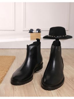 Monte Carlo - Mens Leather Chelsea Boots - Black