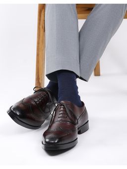 Monte Carlo - Mens Leather Brogues - Red