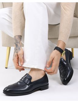 Monte Carlo - Mens Leather Loafers - Blue