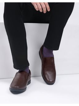 Monte Carlo - Mens Round TOE SLIP ON Loafers - Brown