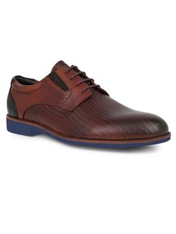 Alberto Torresi - Alberto Torrisi Mens Horwich Series 708 Brown Textured Leather Derbies - Brown