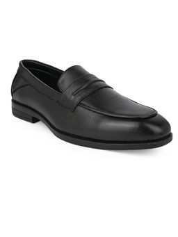 Alberto Torresi - Alberto Torrisi Mens Black Leather Penny Loafers for Mens - Black
