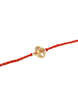 Estele - Gold Plated Om & Ganesh Designer Rakhi with Austrian Crystals & Silk Thread