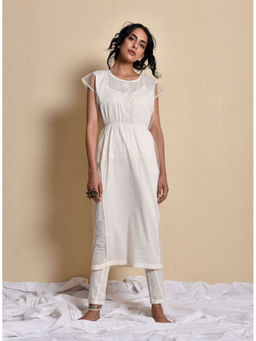 Kanika Sharma - Off White Chandhni Bobin Kurta Set