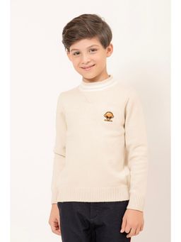 One Friday - Boys Off White Full Sleeves Sweater