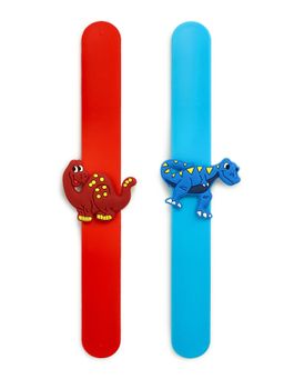 EL REGALO - Kids Bracelets Unisex Colors and Designs Fun Slapbands Red and Blue (Set of 2)