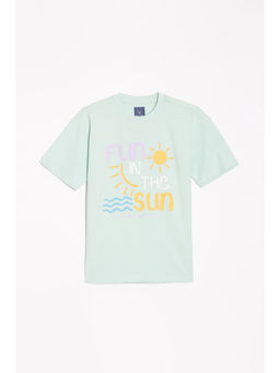 Allen Solly - Boys Light Green Regular Fit Graphic Print T-Shirt