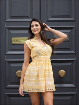 MIRIPRET - Celine Yellow Mini Fit and Flare Dress