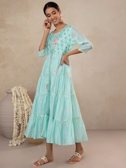 Gajra Gang - Chintzy Light Blue Kurta With Jacket (Set of 2)