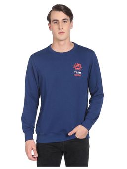 U.S. POLO ASSN. - Men Navy Crew Neck Logo Solid Sweatshirt