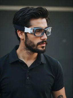 TED SMITH - Unisex Black Oval Uv Protected Lens Sports Shooting Sunglass