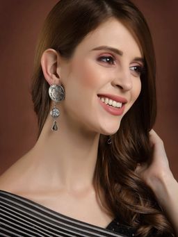 PANASH - Oxidized Silver-Toned Drop Earrings